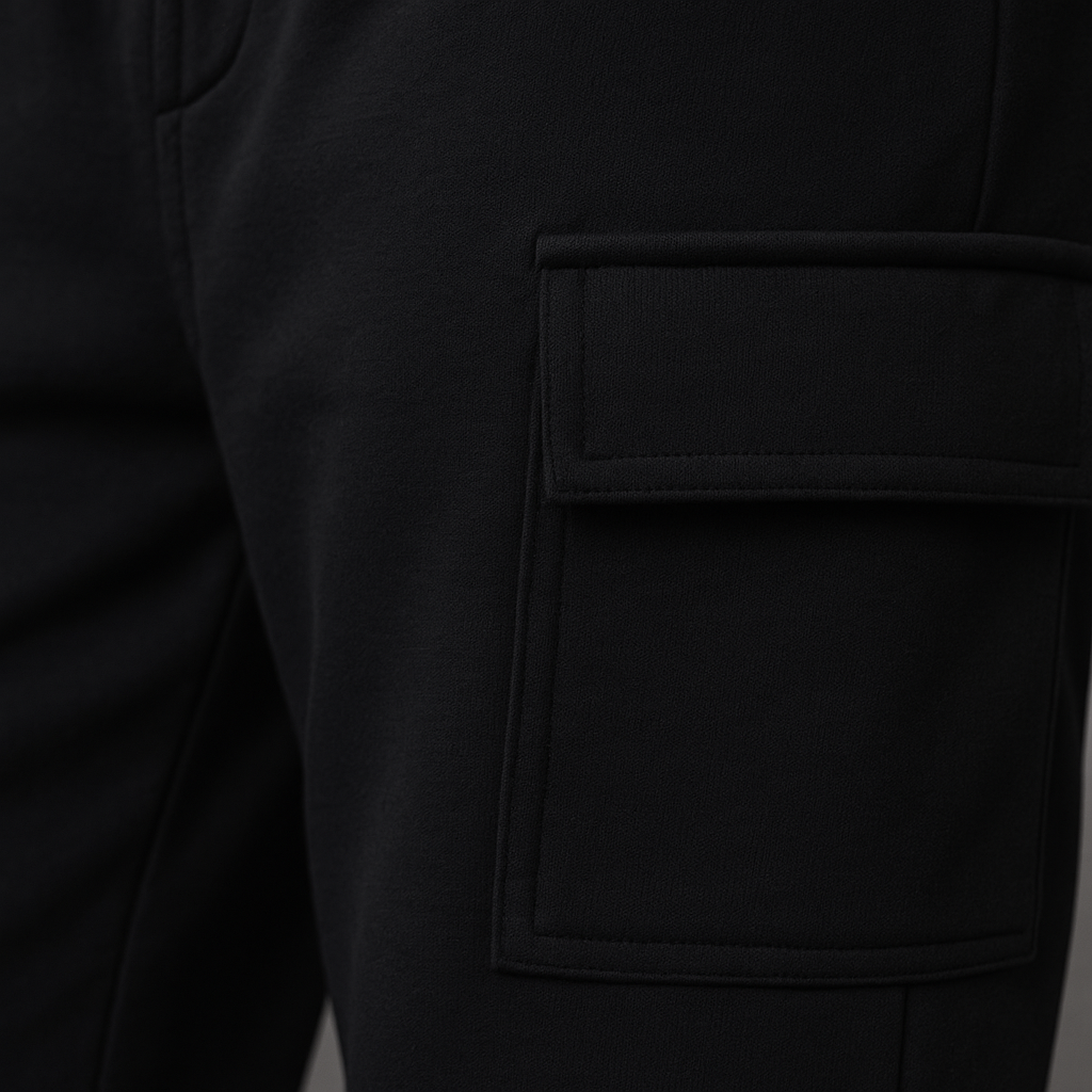 VEREN BLACK Cargo Trousers