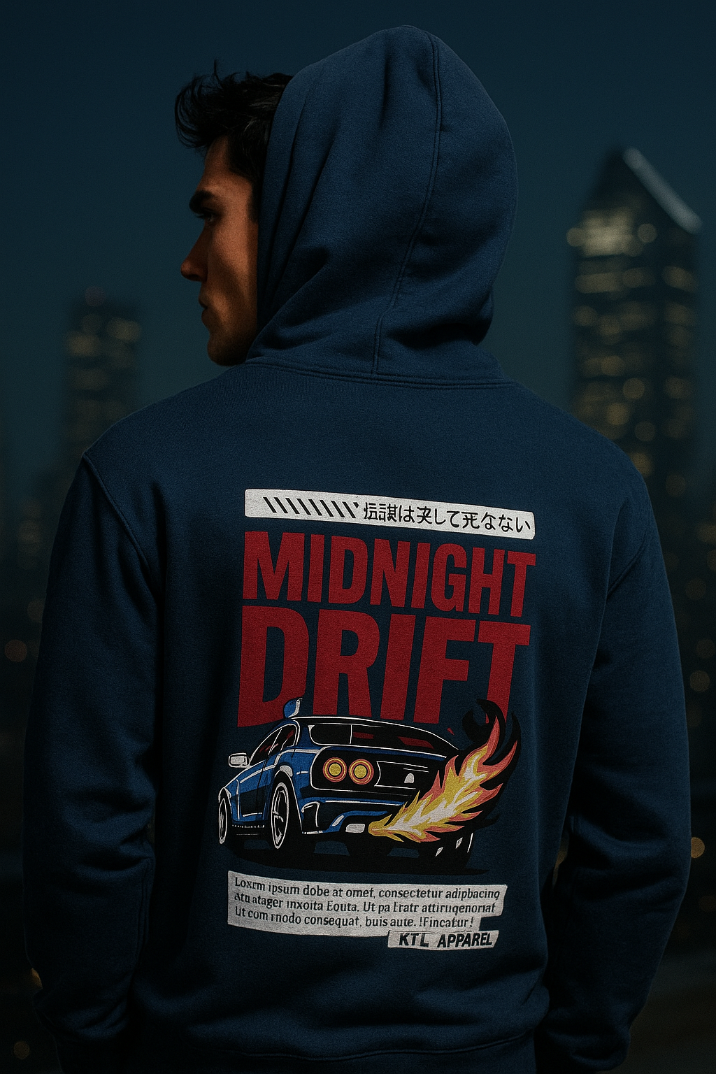 Midnight Drift Graphic Hoodie.