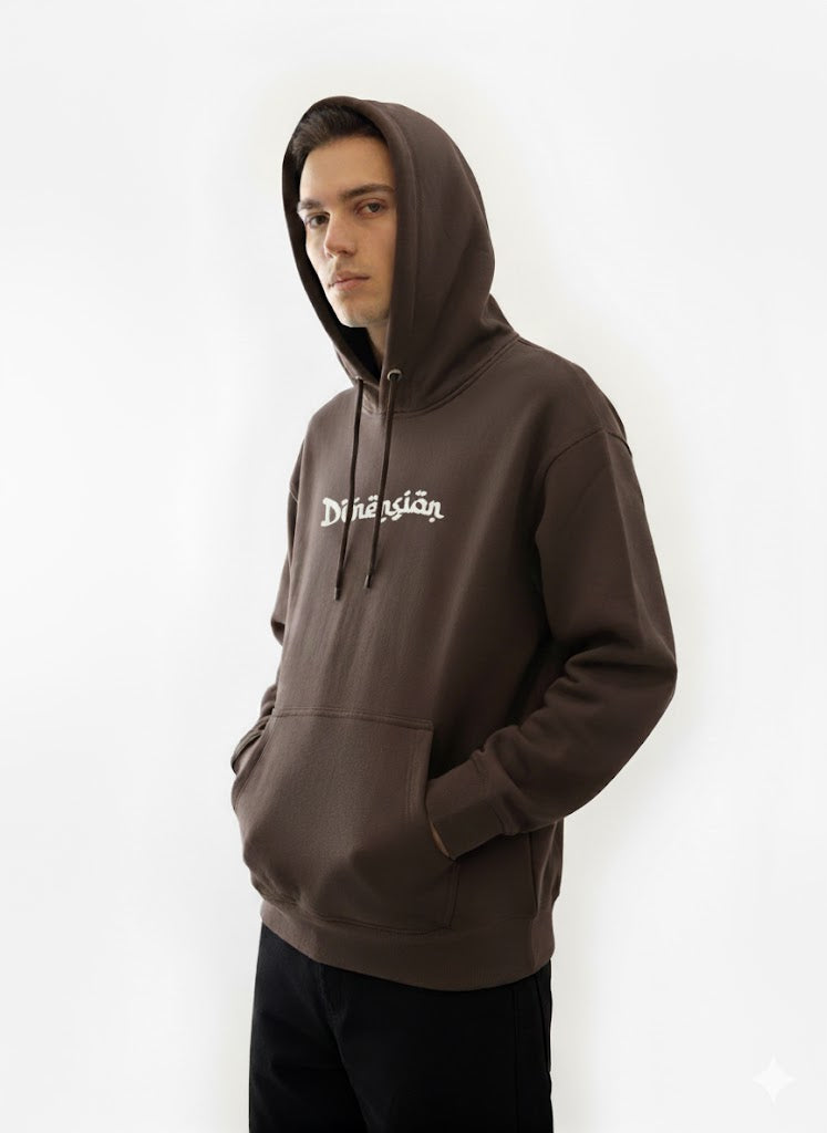 Brown “Dimēnsiön” Graphic Hoodie