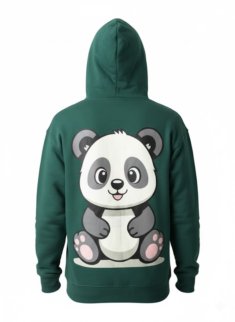 PANDA Forest Green Graphic Hoodie