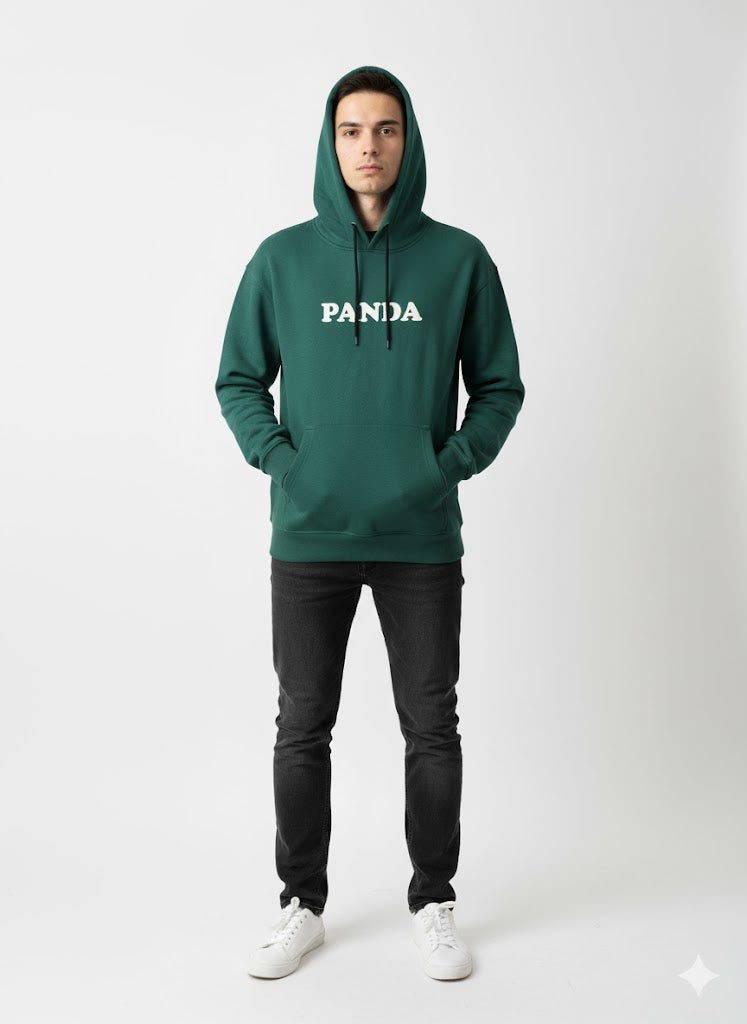 PANDA Forest Green Graphic Hoodie