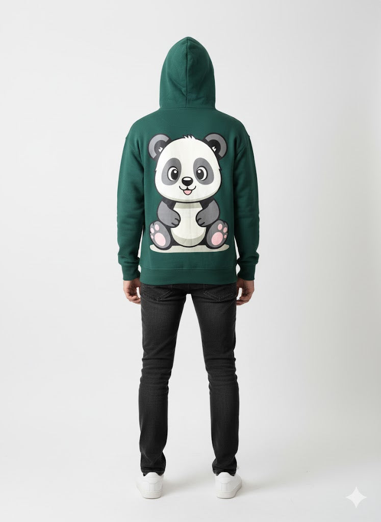 PANDA Forest Green Graphic Hoodie