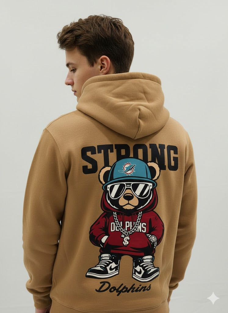 Camel Brown Graphic Hoodie  (VEREN)