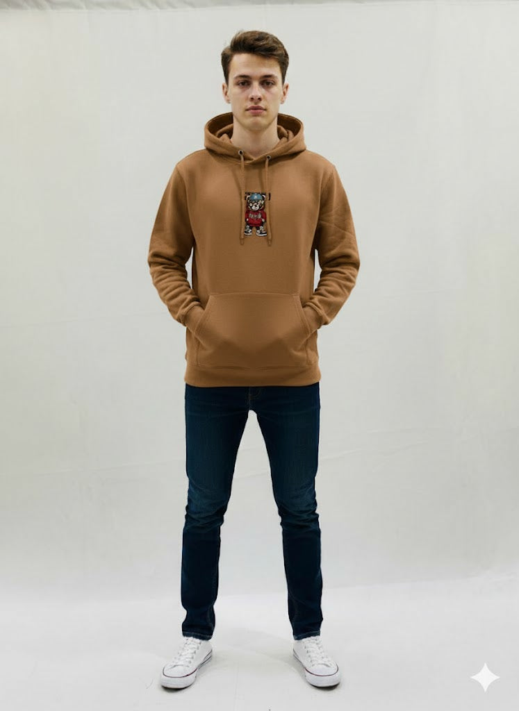 Camel Brown Graphic Hoodie  (VEREN)