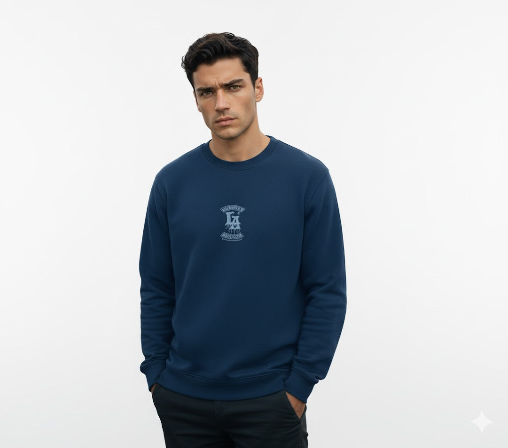 Los Angeles California Coastline Crewneck Sweatshirt - Deep Navy