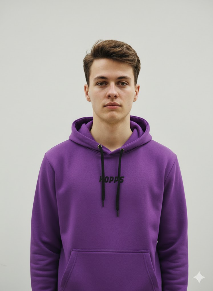 Purple “HOPPS” Minimalist Hoodie