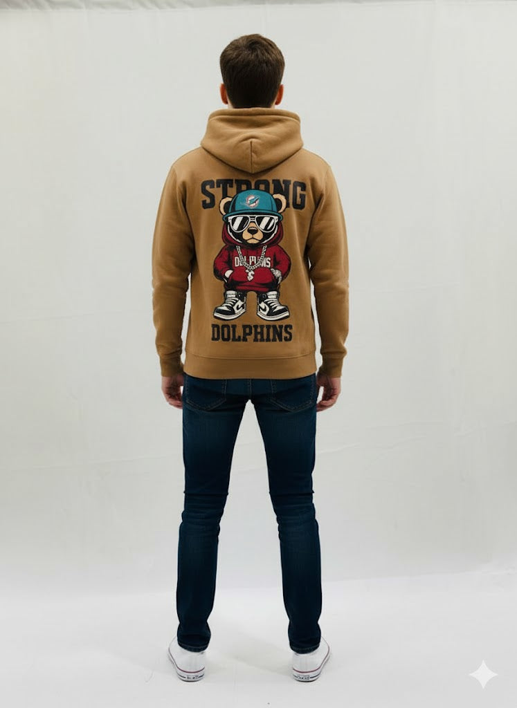 Camel Brown Graphic Hoodie  (VEREN)